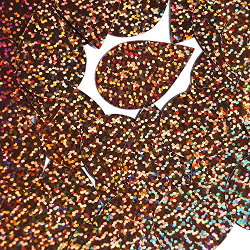 Sequin Tear Drop 1.5 inch Copper Metallic Glitter Multi Reflective Hologram Couture Paillettes. Made in USA. For embroidery, costume, embellishment