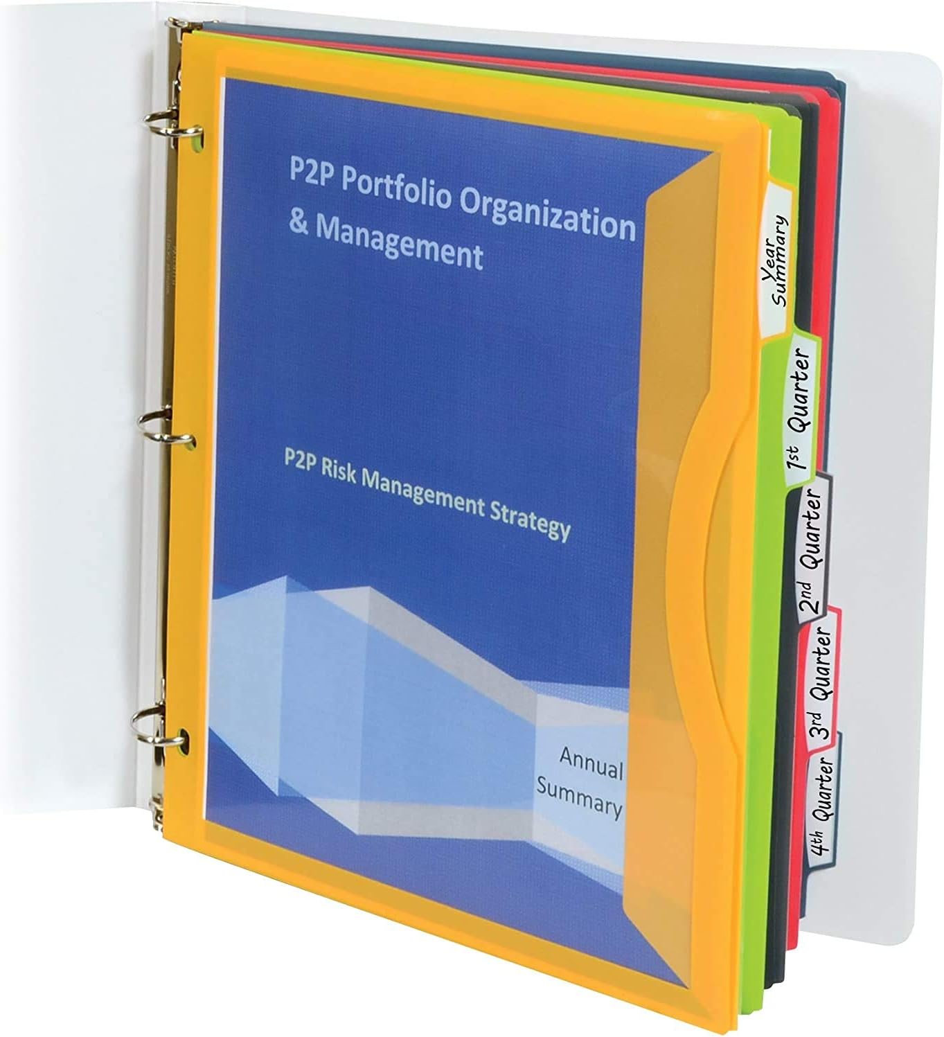C-Line 5-Tab Binder Pockets with Write-On Index Tabs, Assorted Colors, 8.5 x 11 Inches, 5 Pockets per Set (06650) : Office Products