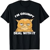 Cat I'm Grumpy Deal with It T-Shirt
