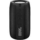 Musibaby M68 Bluetooth Speaker, Portable 12W Small Speaker, Black | Portable small speaker with up to 24H playtime, USB playback, AUX input, FM radio, TF card playback and dual pairing.