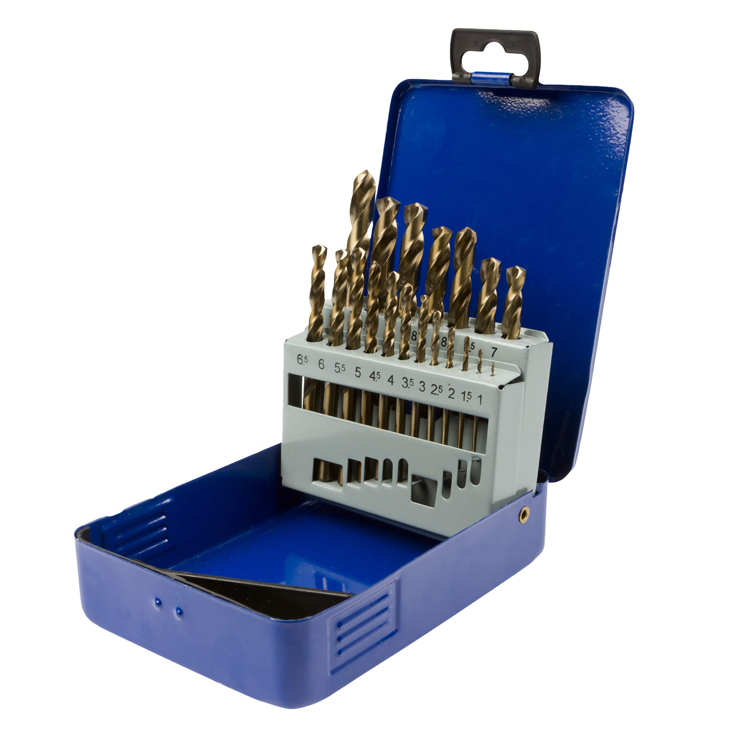 UK Drills Cobalt M35 Drill Bit Set 19 Pieces Jobber 1.0mm to 10.0mm