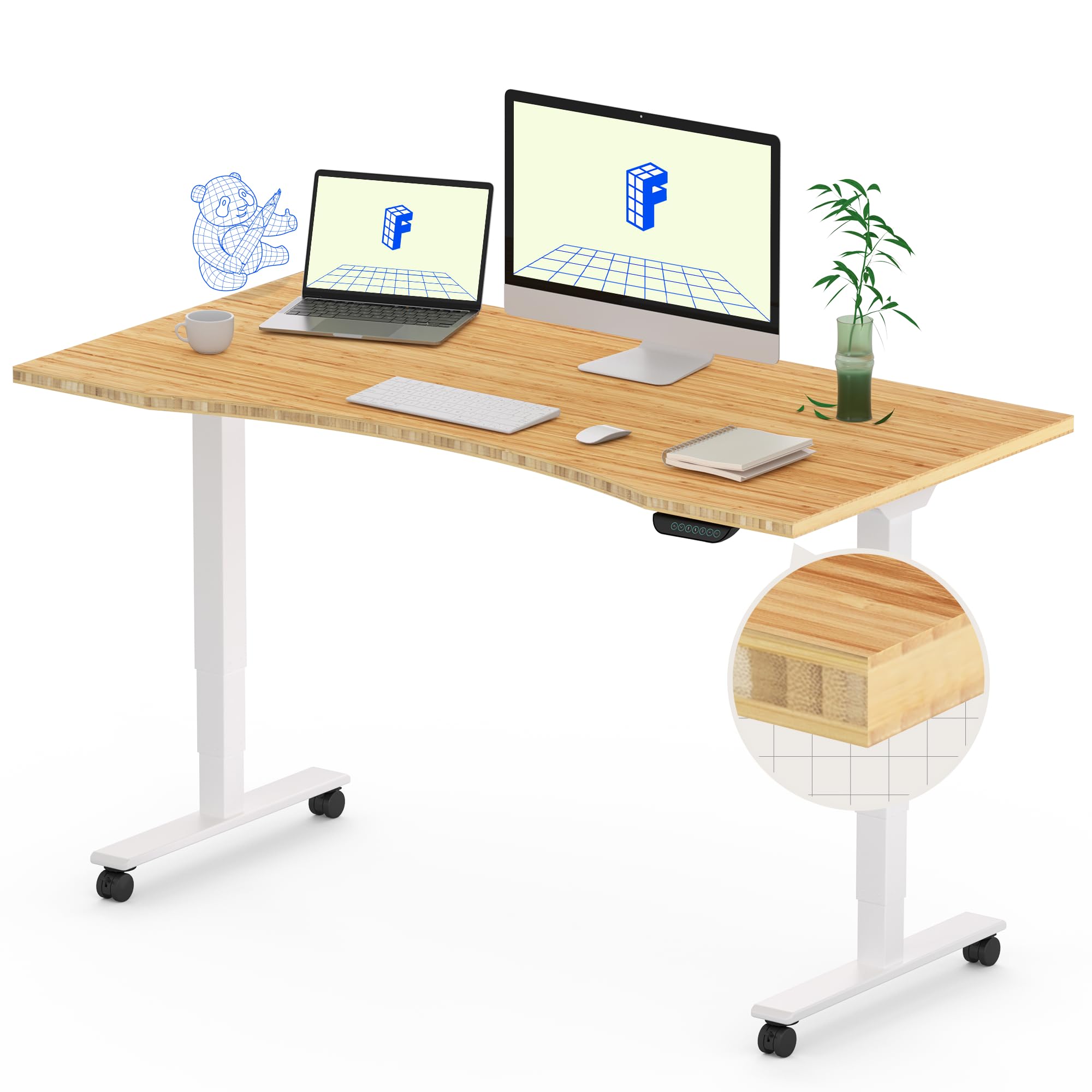 FLEXISPOT E6 Bamboo Dual Motor 3 Stages Standing