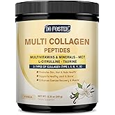 DRFOSTER Vanilla Collagen Peptides Powder for Women & Men, Multi Type I II III V X Collagen with multivitamins & Minerals for Skin, Hair & Nails & Joints, Non-GMO, 35 Servings
