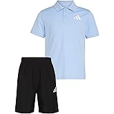 adidas boys Short Sleeve Polo Shirt and Woven Short Set