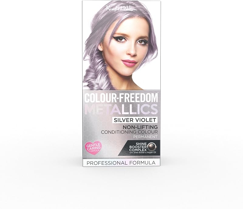 Knight & Wilson Colour Freedom Metallic Silver Violet Hair Dye Shea Argan Oil