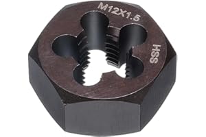 HARFINGTON Hex Threading Die M12 x 1.5 Metric Thread Right Hand High Speed Steel Rethreading Fixed Die Screw Cutting Tapping 