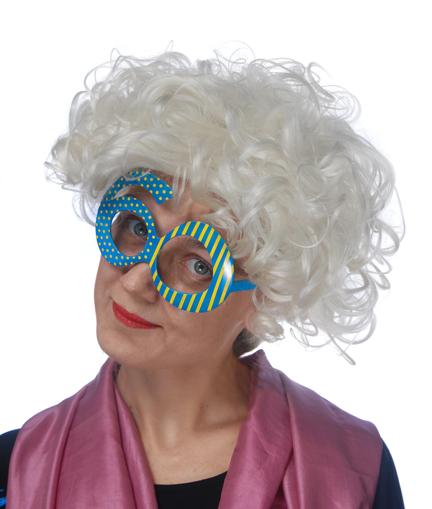 PartyDeco Round Retro Light Blue-Yellow Number 60 Glasses