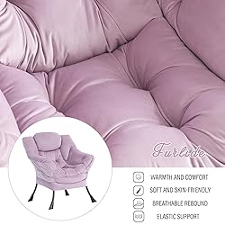 Furlide Lazy Chair with Ottoman, Modern Chair with