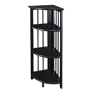 Casual Home Corner Folding Bookcase, Black