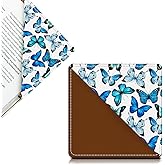AFYEWKC Cute Leather Bookmarks, Fun Triangle Making Corner Bookmark, Book Accessories for Reading Book Lovers, Unbreakable Page Markers for Women Men Cute Butterfly