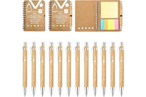 24 PCS Nurse Week Gifts 2026 Inspirational Bamboo Ballpoint Pens Spiral Notebook with Sticky Notes Nurse Appreciation Thank Y