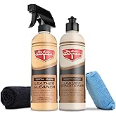 Jay Leno's Garage Leather Cleaner and Conditioner for Car Interior – Advanced Car Seat Leather Cleaner and Conditioner, Auto Leather Care Kit for Interior Detailing and Upholstery Cleaning