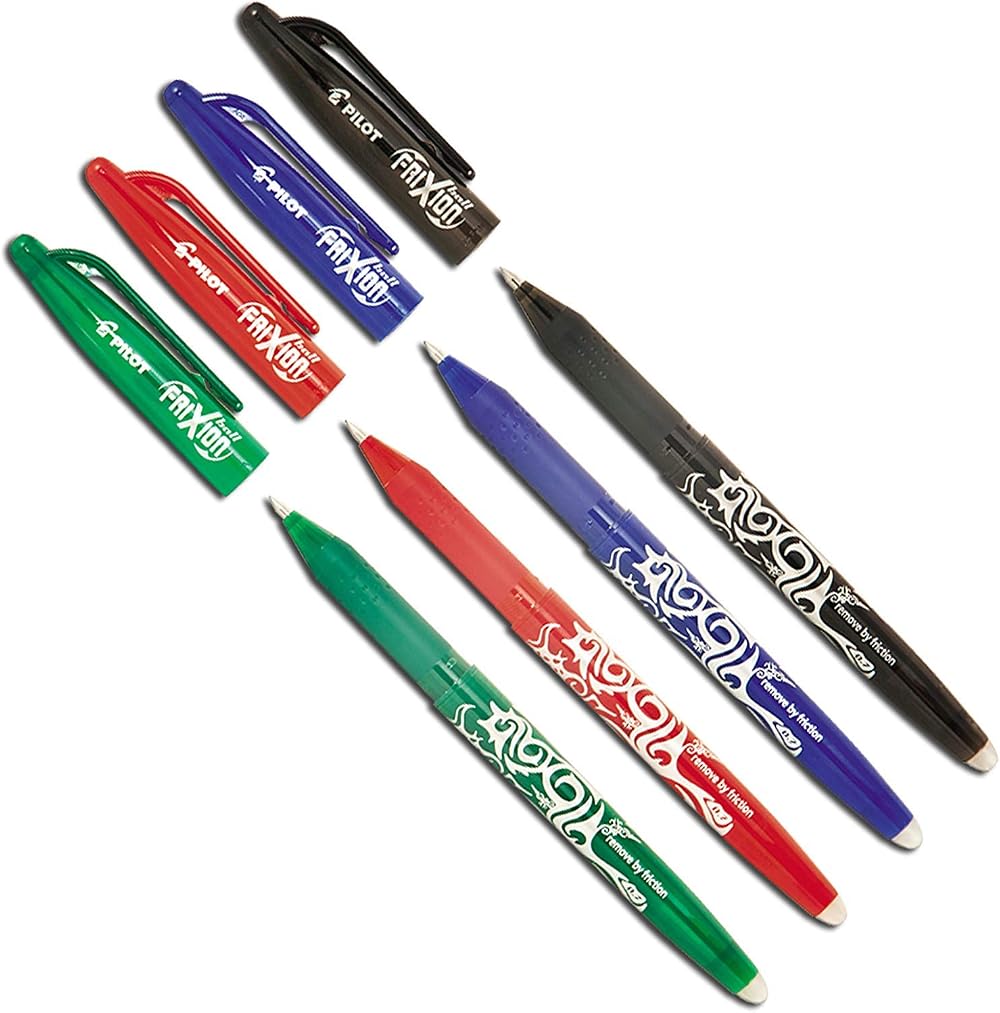 Pilot Frixion Erasable Rollerball Pen Assorted Colours Pack of 4