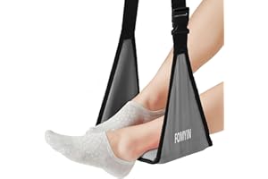 FOMYIN Airplane Footrest with No Feet Clashing Support Design, Portable Travel Foot Hammock to Relax Your Feet, Memory Foam Plane Foot Rest to Relieve Feet Soreness - Long Flights Essentials