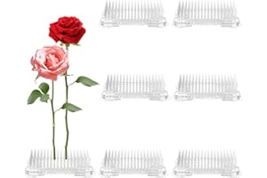 CertBuy 6 Pack Plastic Flower Holder Pin Holder, Clear Flower Frog Square Flower Arrangers Japanese kenzan Flower Holder Floral Pin Holder for Flower Arrangement Fixation and Decoration
