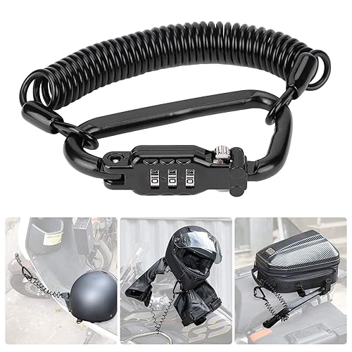 Motorcycle Helmet Lock Combination Lock with Cable for Motorbike