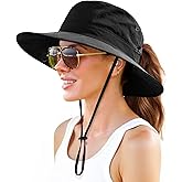 FURTALK Sun Hats for Women with Ponytail Hole Wide Brim Beach Bucket Hat UPF 50+ Fishing Hiking Outdoor Hats