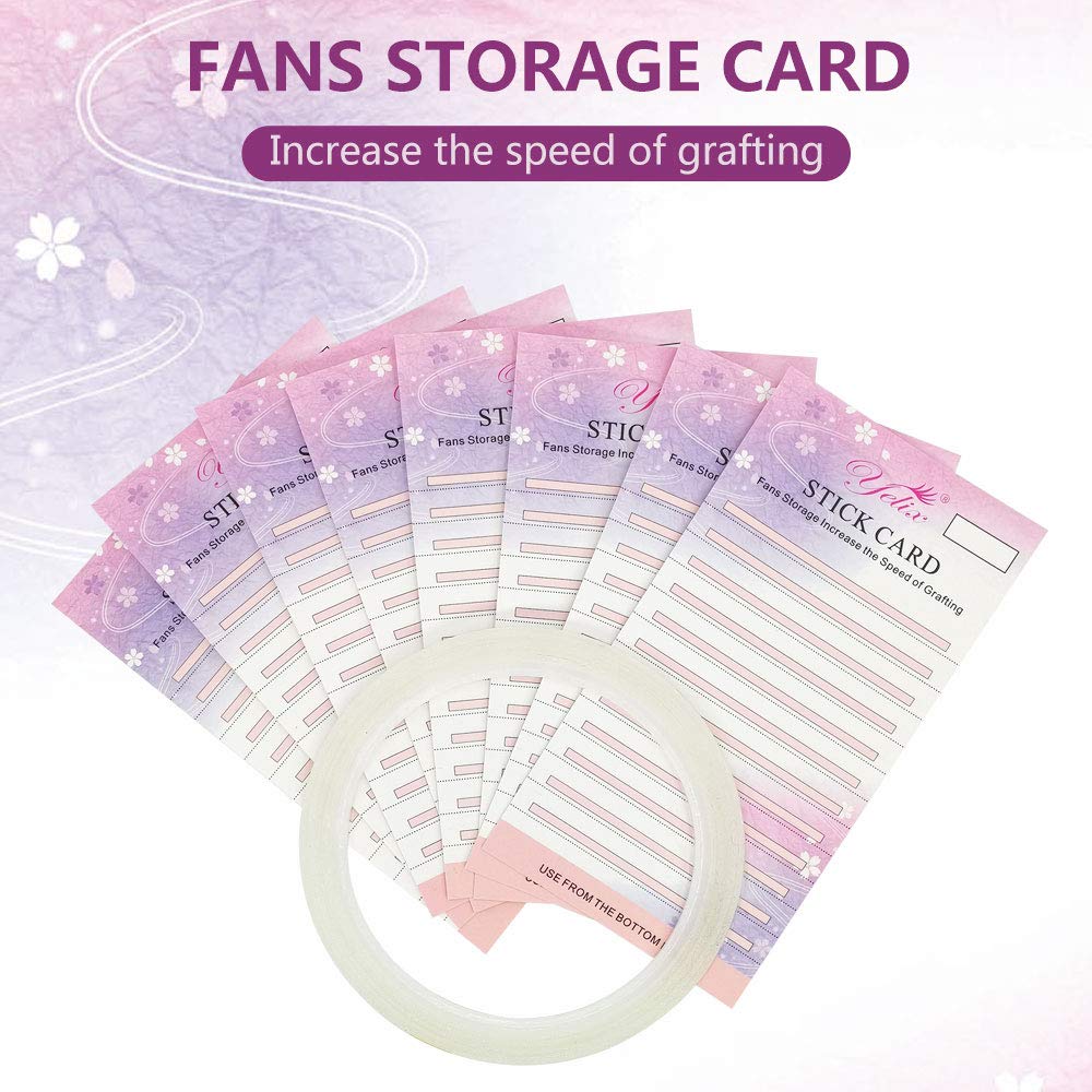 Amazon Com 10 Pcs Lashes Storage Card And 1 Pcs 2mm Sticky Strip With Adhesive Tape Makeup Tools For Bloom Eyelash Fans Or Volume Eyelash Beauty