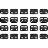 uxcell Spring Cord Lock End Toggle, 20Pcs Double Hole Spring Stopper Alloy Fastener Slider Toggles Clip for Drawstrings, Shoelaces, Bags (Black,22.2x15.2mm)