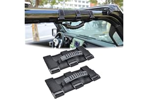 WFPOWER 2 x Roll Bar Grab Handles Grip Handle Compatible with Jeep Wrangler YJ TJ JK JL & Gladiator JT 1955-2022 UTV ATV, Fit