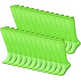 Haysandy 24 Pairs Soccer Socks Youth Football Softball Baseball Team Sock Bulk Unisex High Long Tube Sport Sock