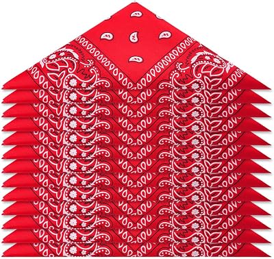 Aomig Paisley Bandana 12 Pcs Pirate Head Scarf Multicolor Hair Wraps