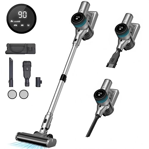 Pikengenus Cordless Vacuum Cleaner, Vacuum with Stick for Home, Max 50 Mins Runtime, Self-Standing, Stick Vacuum with Removable Battery, Cordless Handheld Vacuum Deep Hard Floor/Carpet/Pet Hair
