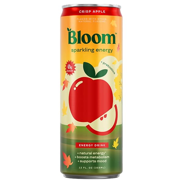 BLOOM, SPARKLING ENERGY CRISP APPLE ENERGY DRINK, 12 OUNCE