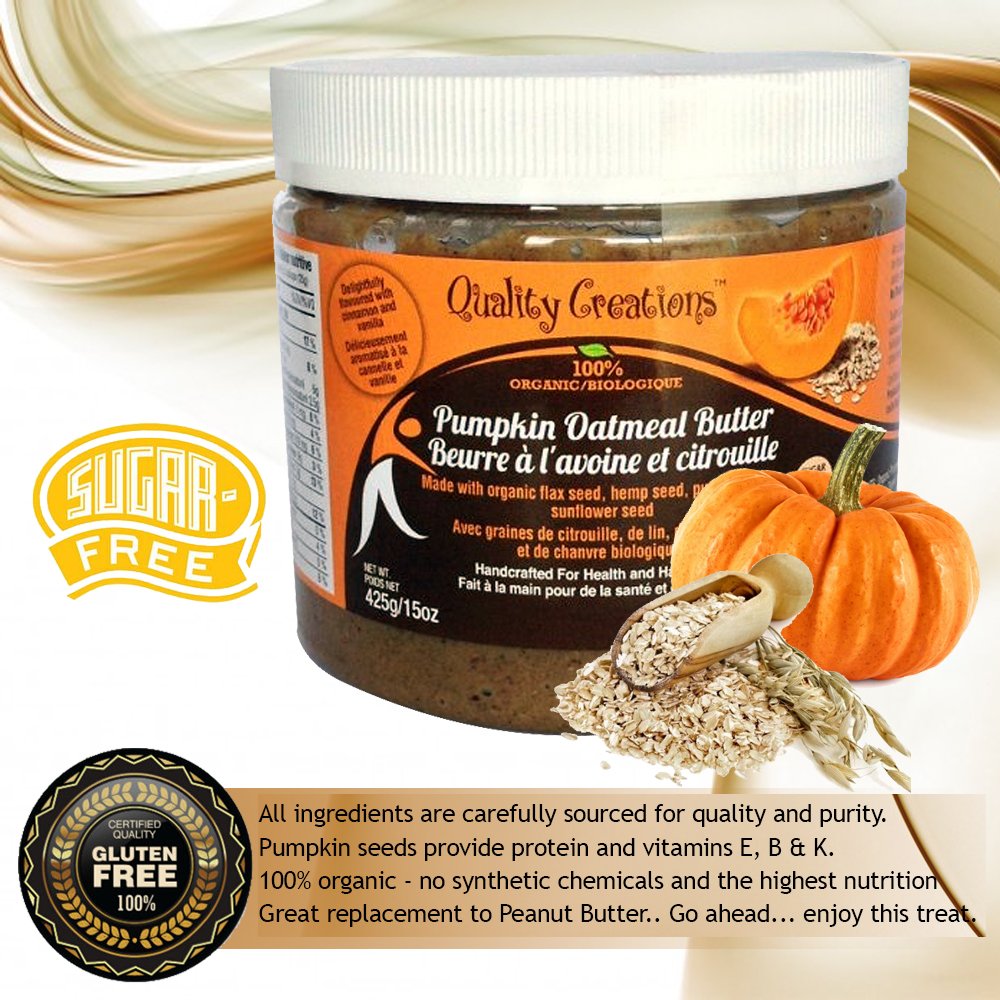 Mantequilla de calabaza y avena, sin azúcar, 100 ...