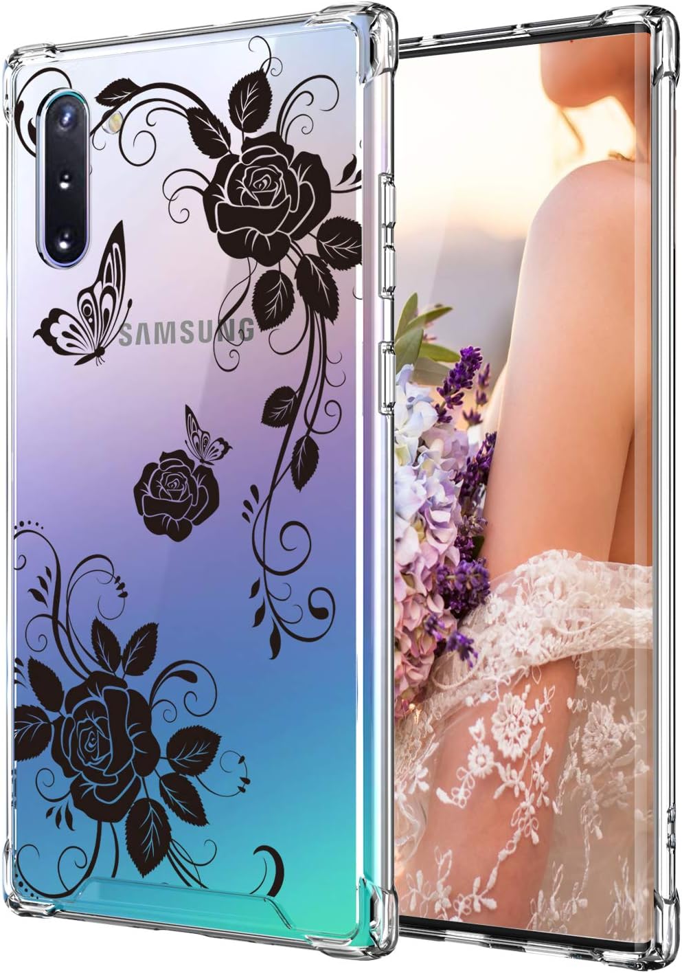 Case for Galaxy Note 10,Cutebe Shockproof Series Hard PC+ TPU Bumper Protective Case for Samsung Galaxy Note 10 2019 Release Black