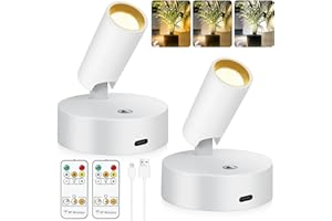 BGMONSTER 2 Pack Wireless Spot lights Indoor, Rechargeable Uplighting Indoor with Timer＆Dimmable, 3CCT Tree Lights Indoor Battery Operated, LED Spotlight Accent Up lights Indoor for Plant, Artwork, Plant -White