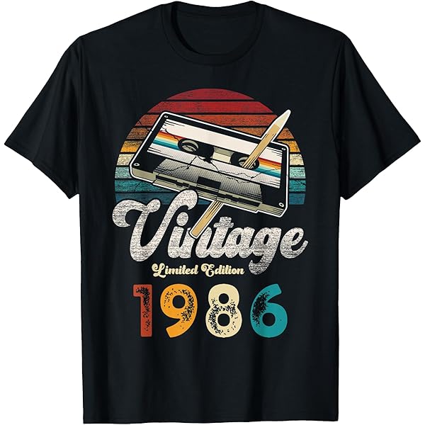 Amazon.com: Vintage 1986 Birthday 40 Years Cassette Pencil T-Shirt