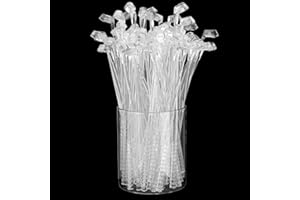 Qinyoung 200 Pcs 100 Pcs Golf Club Swizzle Stir Sticks 7.3 Inch Plastic Golf Club Stirrers Cocktail Pick for Drink Coffee Liquor Cake Golfing Gifts Party Favors Decorations (Clear)
