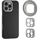 Neewer 16 Pro Max Phone Case, TPU/PC Nonslip Protective Phone Cover with Modular Backplates for 67mm Thread Filter/17mm Lens/T Mount Lens, Compatible with iPhone 16 Pro Max MagSafe Moment, PA084P