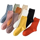 TeenFighter 10 Pairs of Comfortable Casual Cotton Socks for Women, Crew Size for Sports, Solid Color Stretch Socks for Girls
