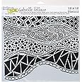 Crafters Workshop TCW743 Template 12"X12"-Crazy Waves