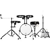 Beatello Jungle Pad Compact Portable Adult 5pc Drum Set, 1.5 inches ultra-thin steel drum Cavity,14 Inches Complete Full Size Kit with Bass, Toms, Snare, Floor,Stands, Hi-Hat Pedal,Drum Pedal,Black