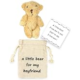 LUOKIFUR Pocket Bear Boyfriend Long-Distance Teddy Bear I Love You Gift Couple Long-Distance Relationship Gift (Boyfriend)