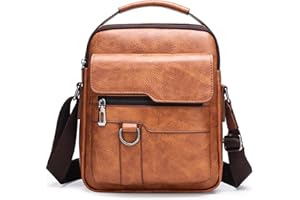 Zktfyshk Fashion Handbag, PU Leather Shoulder Bags for Men Crossbody Bag Travel Office Business Bag