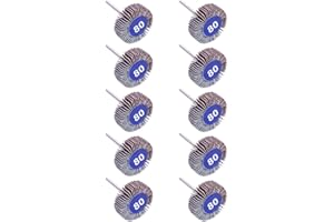 AUTOTOOLHOME 10 Pack Abrasive Flap Wheel Sander 80 Grit 1/8 inch Shank for Drill Grinding Polishing Sanding Wheels Rotary Tool