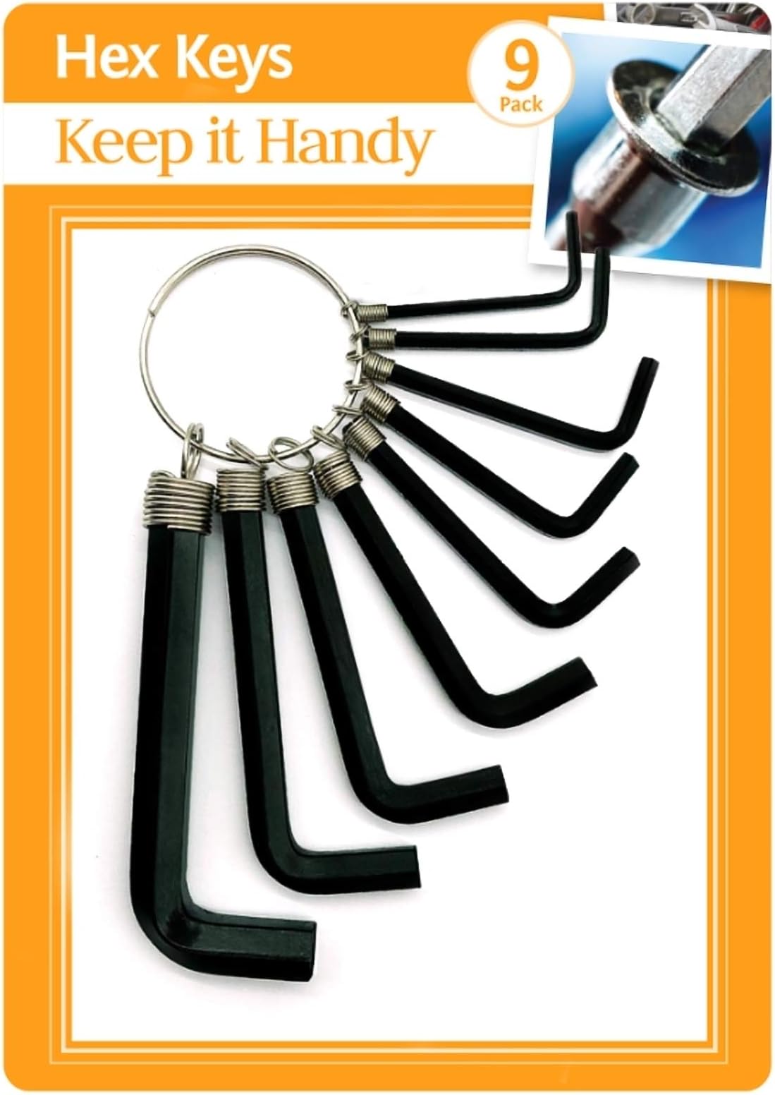 9pk Hex Key Set|Hexagon Allen Torx Key | Precision Metric Ball End Imperial Wrench Allan Tool Torque Set|High-Quality Stainless Steel Heat-Treated for Strength|Anti Rust and Durable