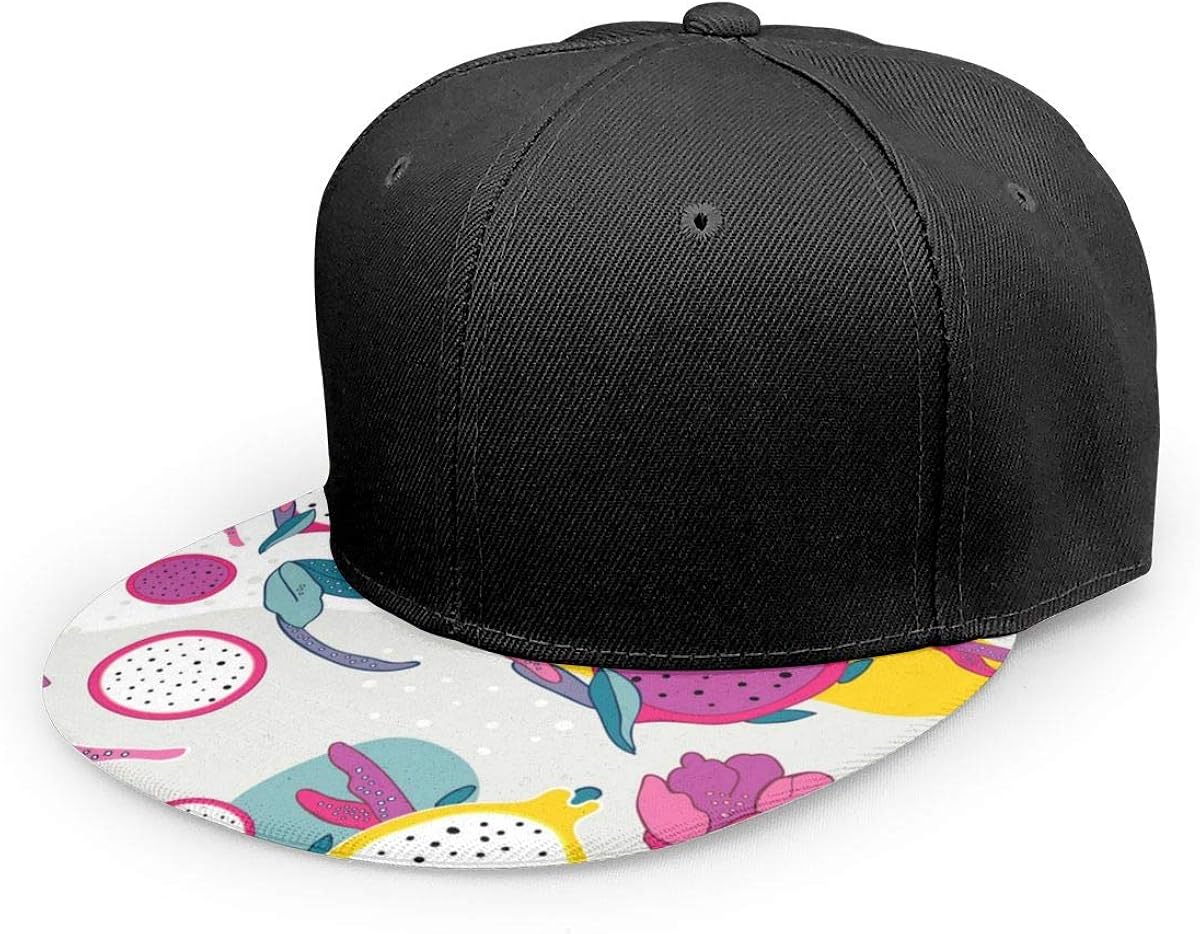 Fruits Dragon Fruit Cotton Adjustable Snapback Hats Men's