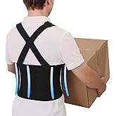Ycctvar Work Back Brace for Men and Women Shoulder Straps Pain Relief Lower Support Belt With Suspenders Adjustable Workout Warehouse Heavy Lifting Safety Protection Construction Moving Black X-Large