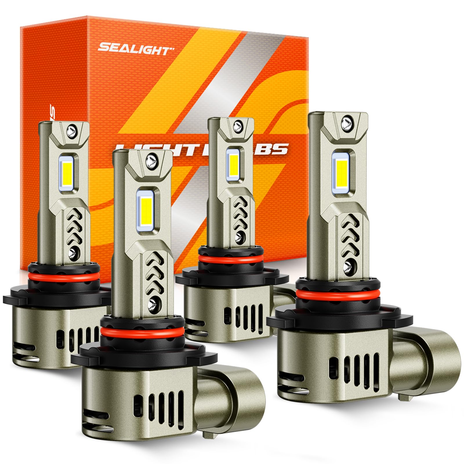 SEALIGHT 9005 9006 LED Bulbs Combo for Fog Light, 1000% 90000LM Super Bright, 1:1 Mini Halogen Size, 10-Year Extended Lifespan with Cooling Fan, 6500K White Canbus Ready, 3MIN Plug-N-Play, Pack of 4 Image