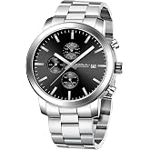 CRRJU Mens Stylish Casual Quartz Watches for Men Luxury Waterproof Calendar Chronograph Japan Movement Wristwatches