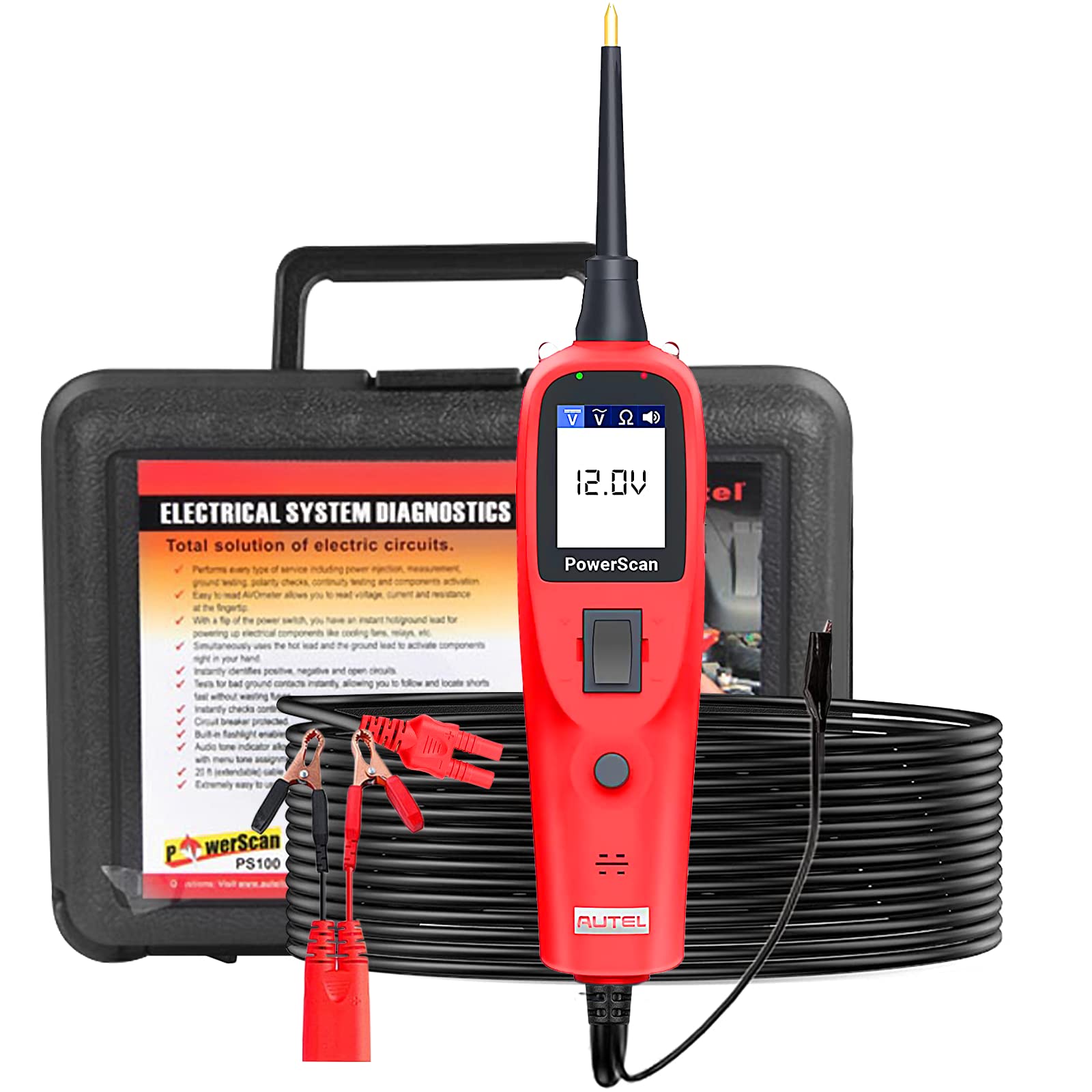 Autel PowerScan PS100 Circuit Tester, Universal 12V 24V Automotive