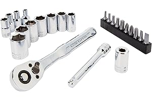 CRAFTSMAN Socket Set, 24-Piece, 1/4 Inch Drive, Metric, Includes Storage Case (CMMT12110LZ)