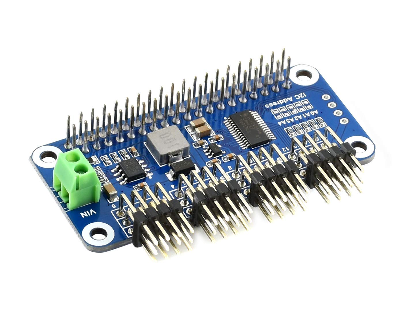Waveshare Servo Driver HAT (B) for Raspberry Pi 16-Channel 12-bit I2C Interface Right Angle Pinheader