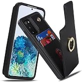 Lipvina for Samsung Galaxy S20 5G Case with Card Holder,Galaxy S20 5G Case Wallet for Women,Credit Card Holder,Ring Stand,Phone Wallet Cases 6.2"(Black)