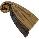 LORENZO CANA Pashmina In Seta 100% – Sciarpa Donna Jacquard Motivo Cachemire Tono Su Tono 70x190 Cm